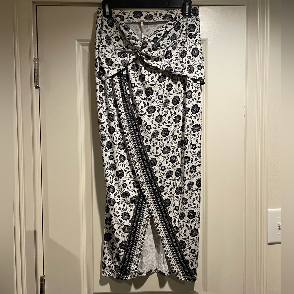 Free People Black and White Strapless Coverup